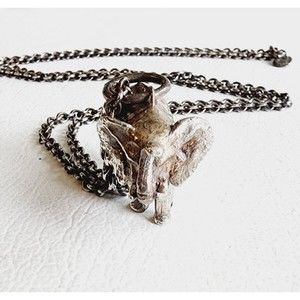 SUSAN CUMMINGS Vintage 90s Rare Sterling 3D Elephant Animal Pendant Necklace